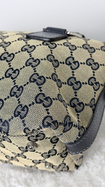 GUCCI Web Boston Pop GG Canvas Navy