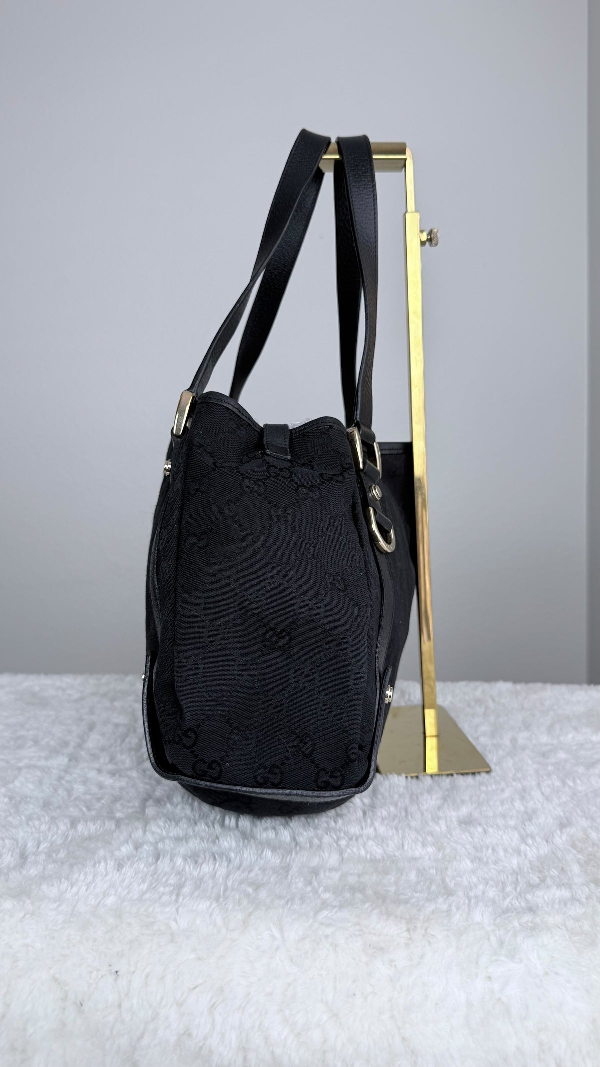 GUCCI Hobo Abbey GG Canvas Black