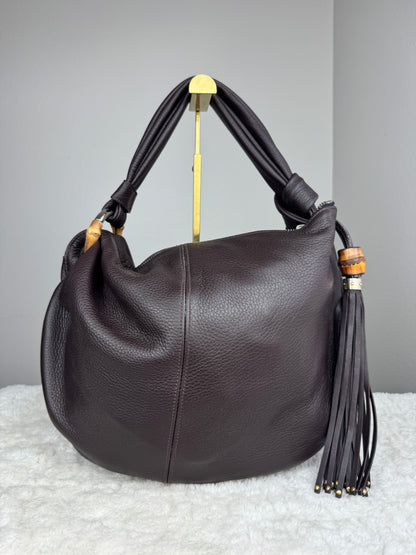 GUCCI bamboo hobo leather brown