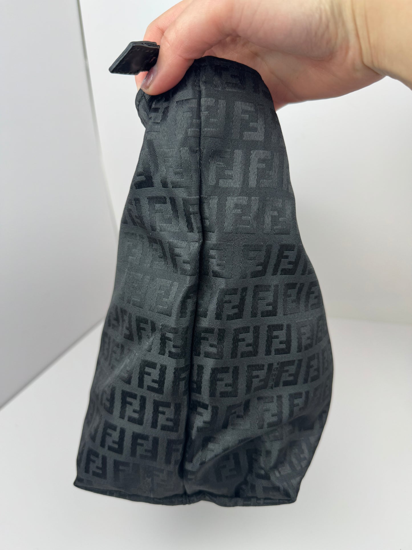 Fendi Zucchino Tote Canvas Black