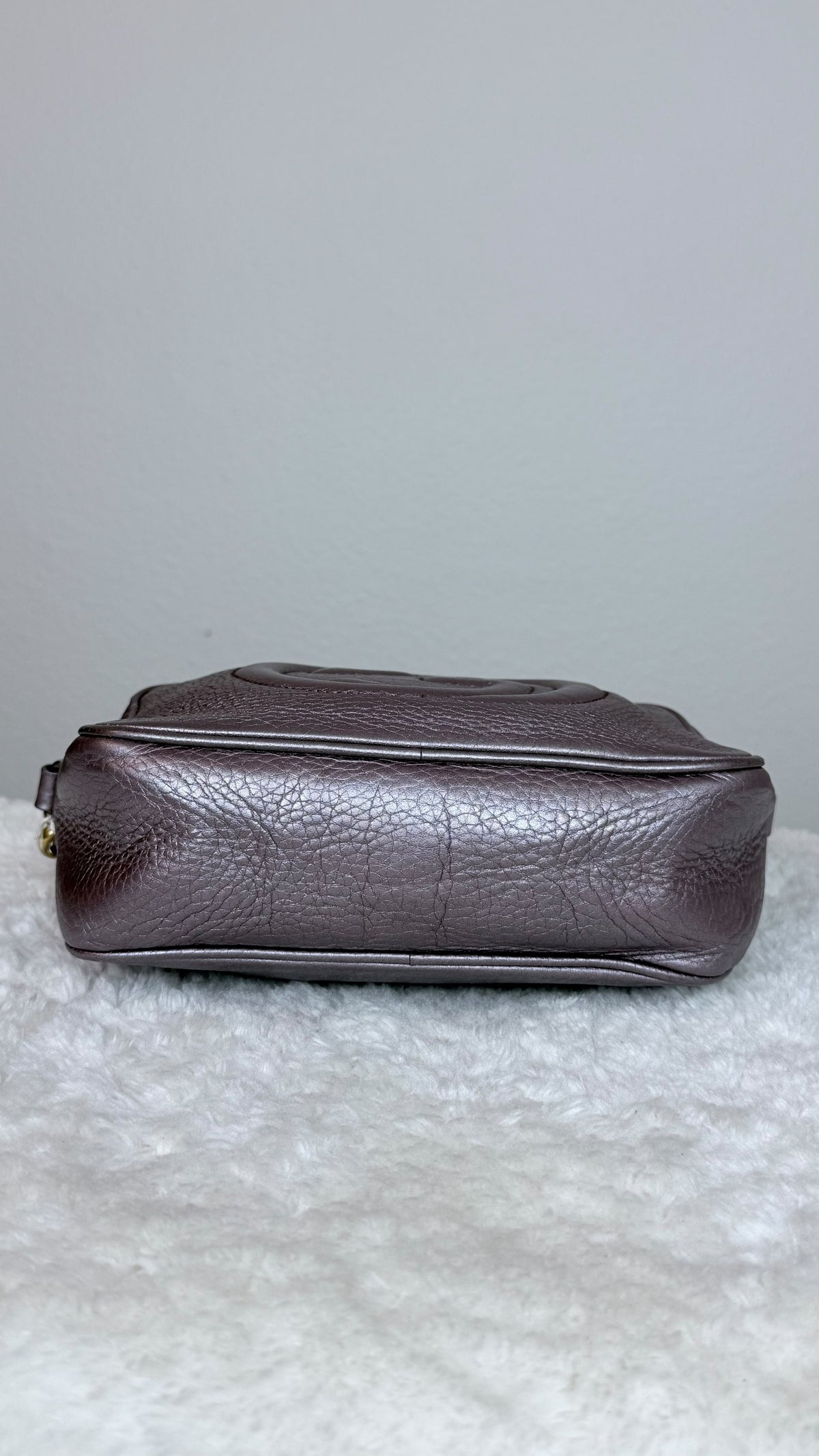 GUCCI Soho Disco Leather Purple Metallic Crossbody