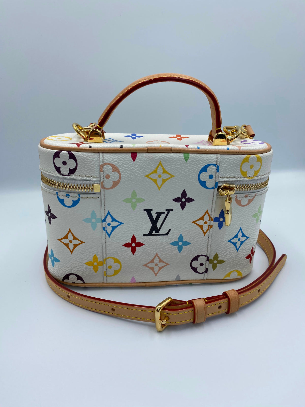 Louis Vuitton x Takashi Murakami Multicolor Monogram Vanity Chain pouch