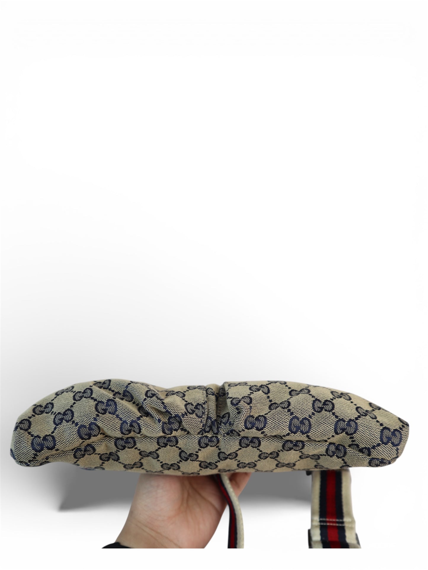 Gucci Vintage Double Belt Bag GG Canvas