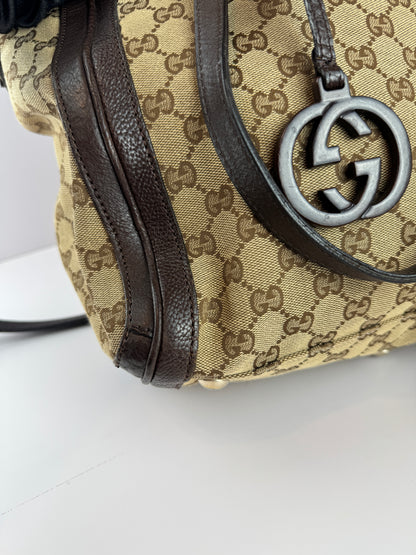 Gucci GG Charm Convertible Tote GG Canvas Brown