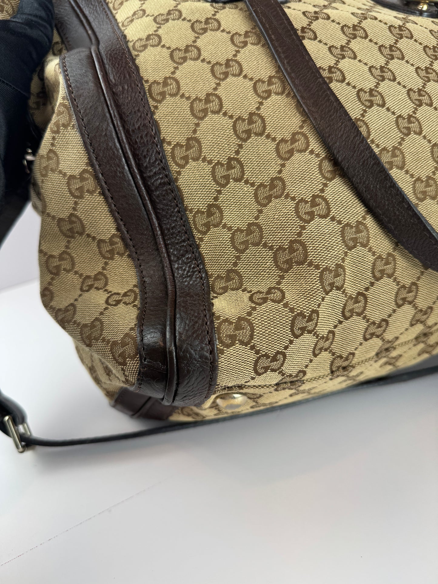 Gucci GG Charm Convertible Tote GG Canvas Brown