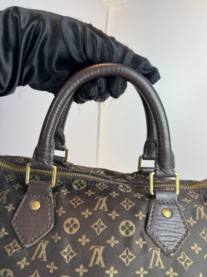 Louis vuitton speedy 30 mini lin Dark brown canvas