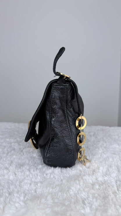 FENDI shoulder FF Leather Black