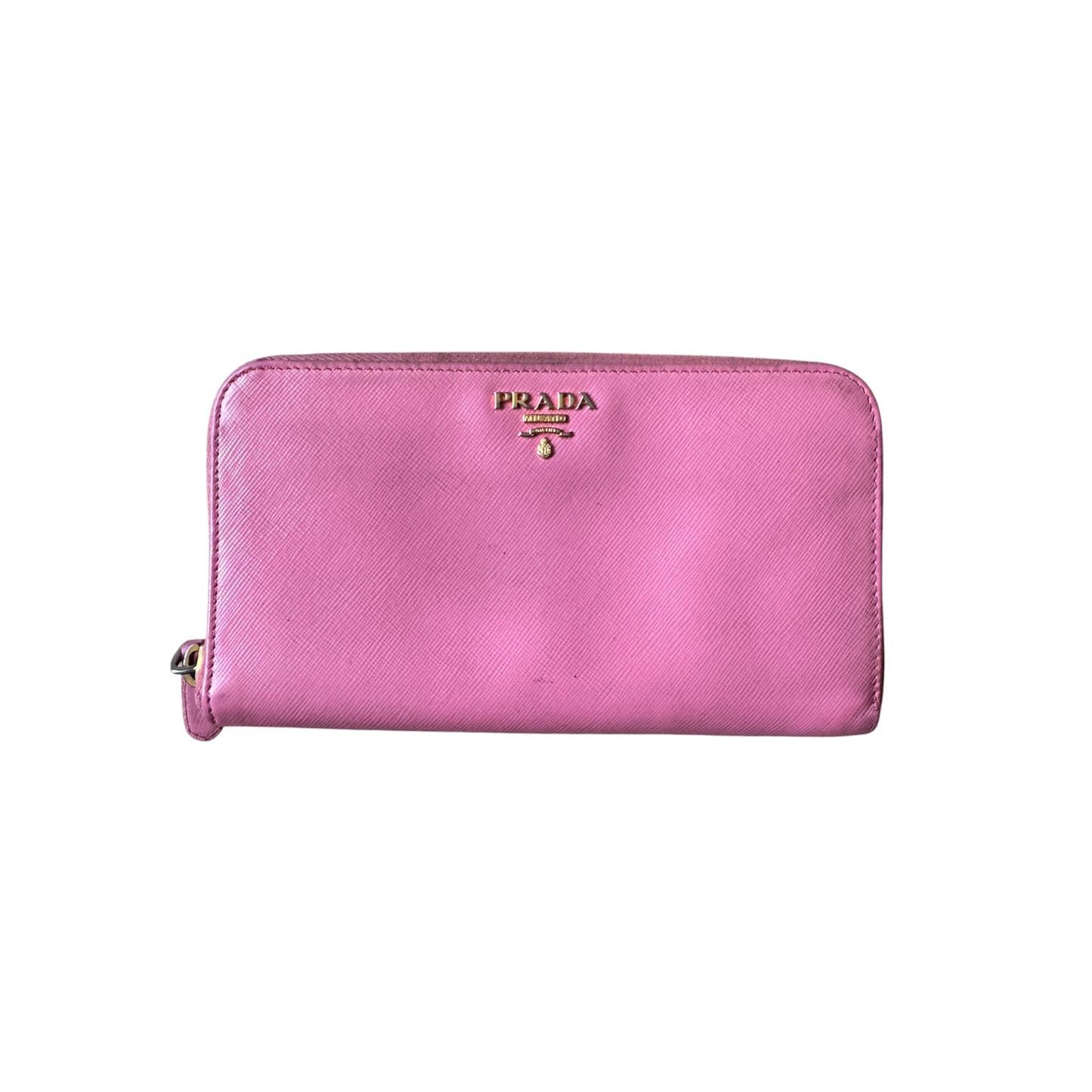 Prada saffiano zippy pink