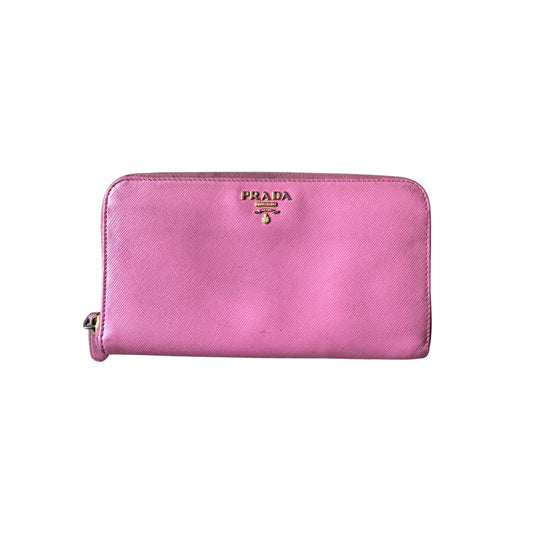 Prada saffiano zippy pink