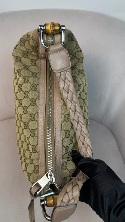 Gucci Hobo Bamboo Bar Shoulder bag Nude Pink