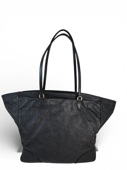 Gucci Bree Shopping Tote Leather Black Monogram