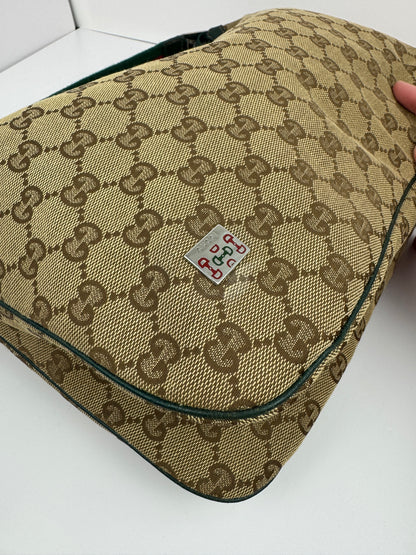 Gucci Hobo Shoulder Bag Sherry Line Strap Green