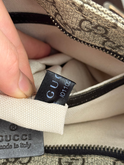 GUCCI Flat GG Supreme Messenger  Coated Canvas Dark Brown
