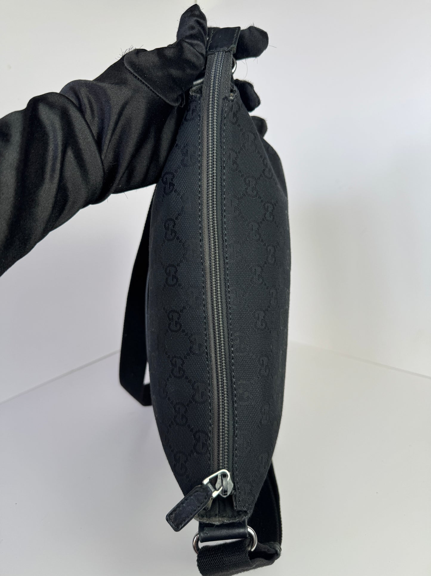 GUCCI Front pocket Messenger GG Canvas with Perforated Leather medium