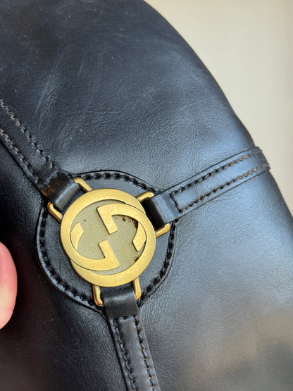GUCCI Reins Hobo Leather Black