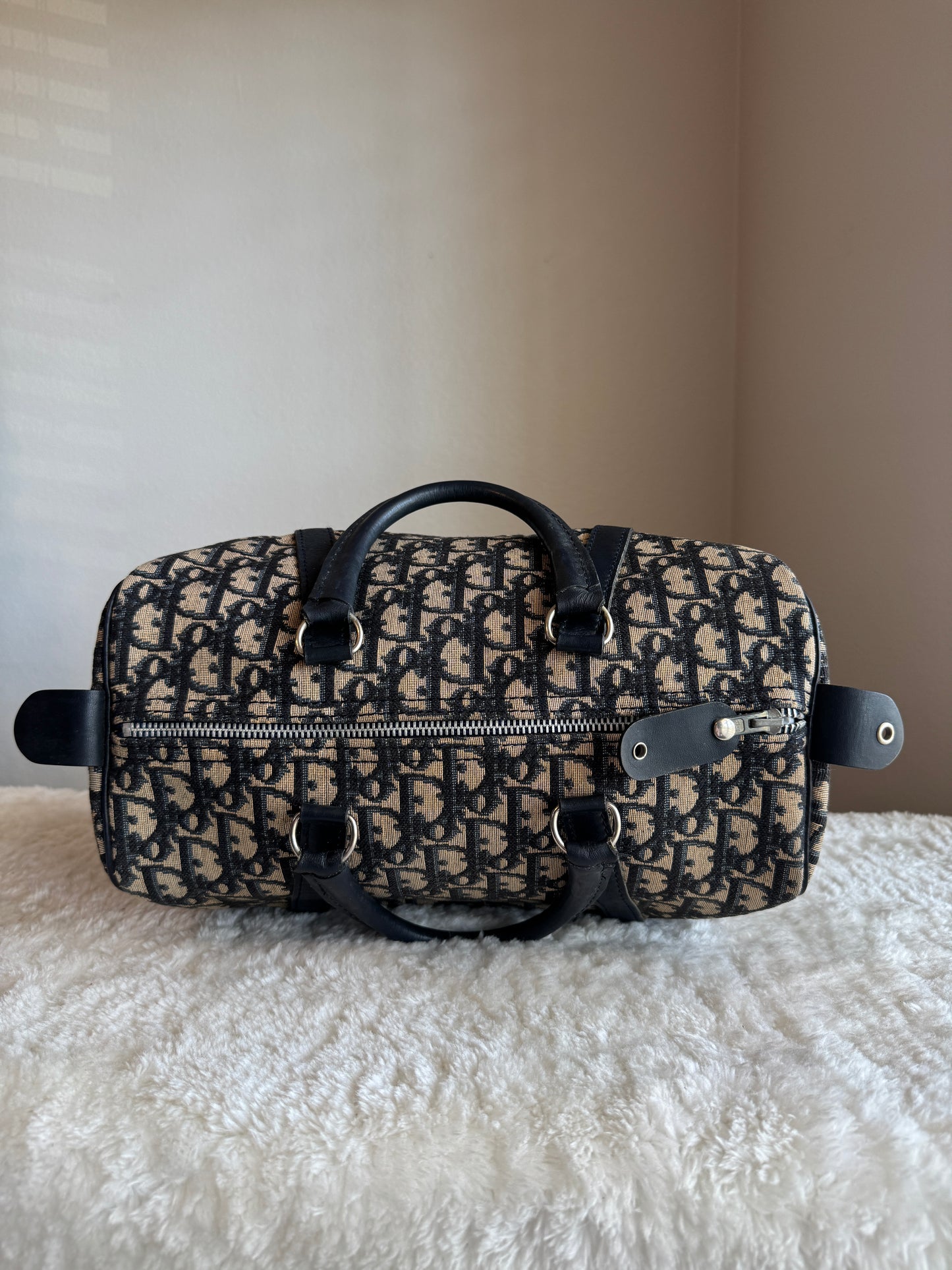 CHRISTIAN DIOR Vintage bowling Boston Bag Diorissimo  Canvas Medium size 30