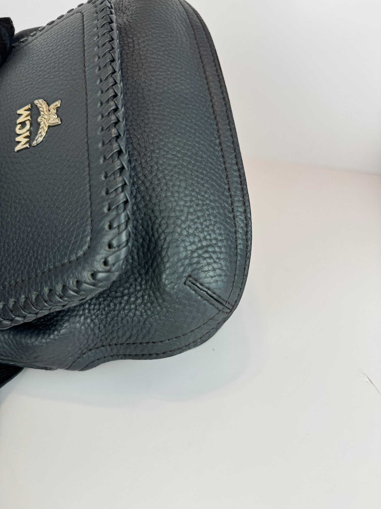 Mcm Leather flap crossbody Dark grey