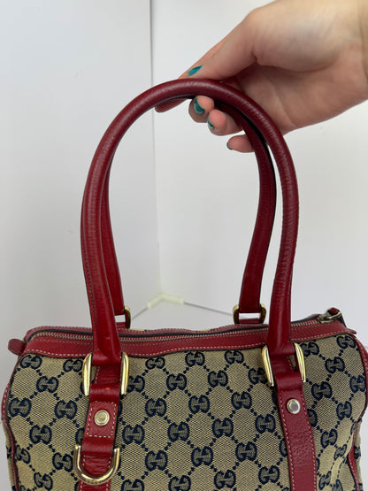 Gucci GG Canvas Boston Navy and red