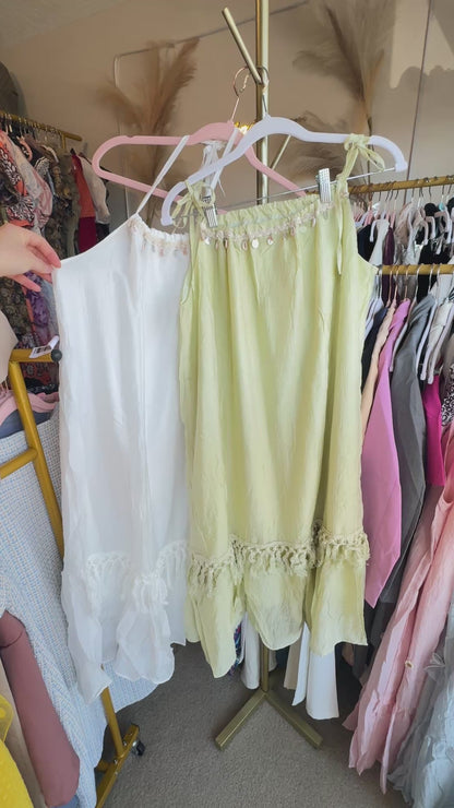 New Coastal Pearl Dress 🤍✨ Free Size (S–XL)